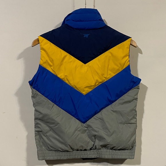 Vintage 1970s Goose down Colorful Chevron Puffer Vest - Picture 4 of 6